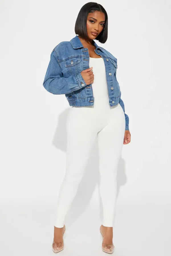 Just For You Denim Jacket - Medium Wash