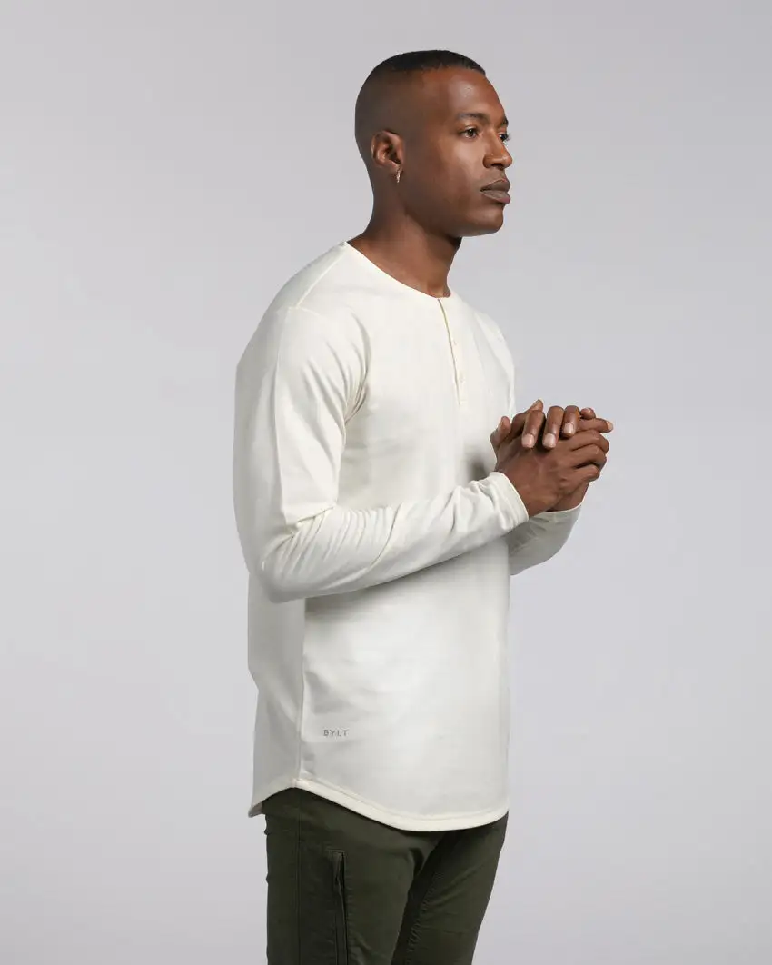 Henley Drop-Cut Long Sleeve: Lux