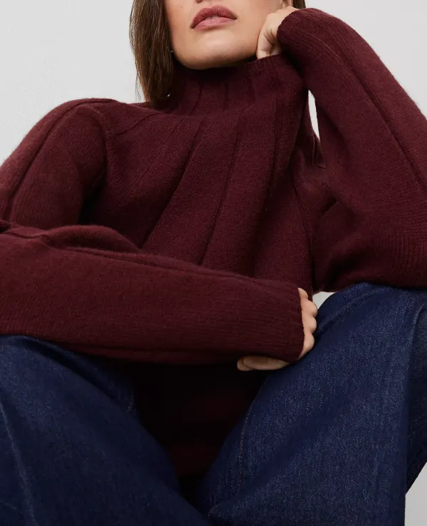 Petite Traveling Stitch Turtleneck Sweater