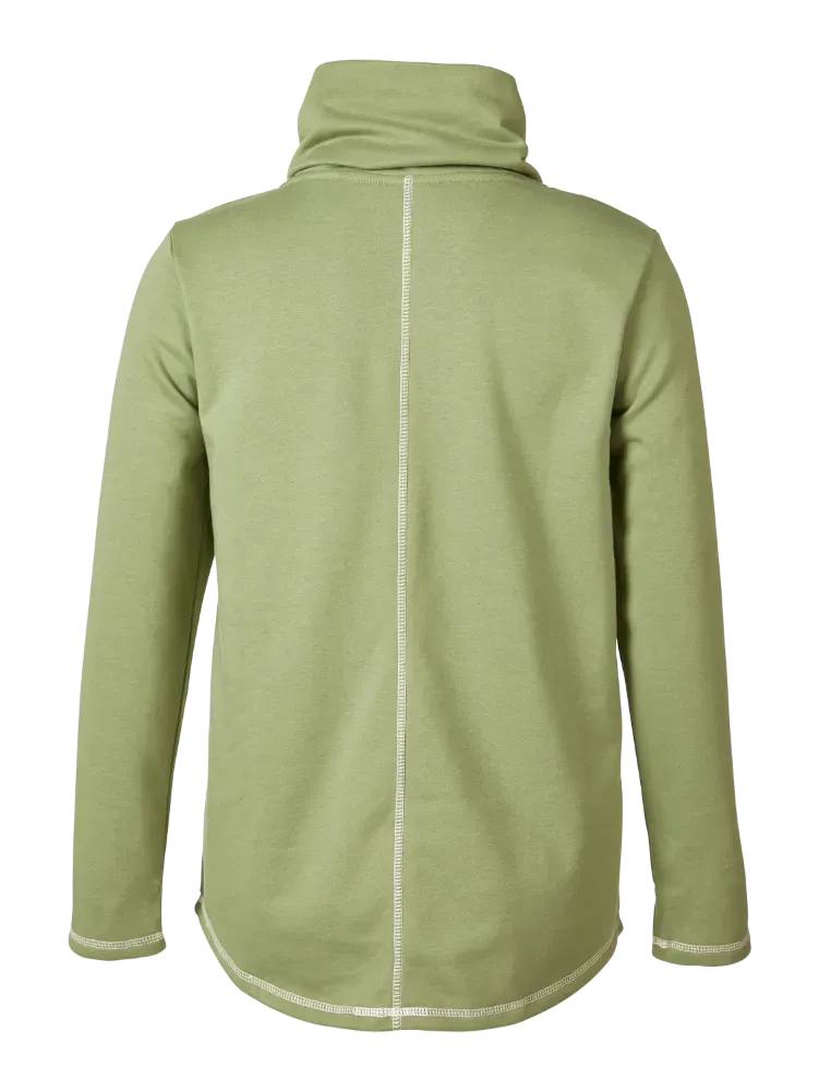 Soft Cotton Terry Cowl-Neck Top