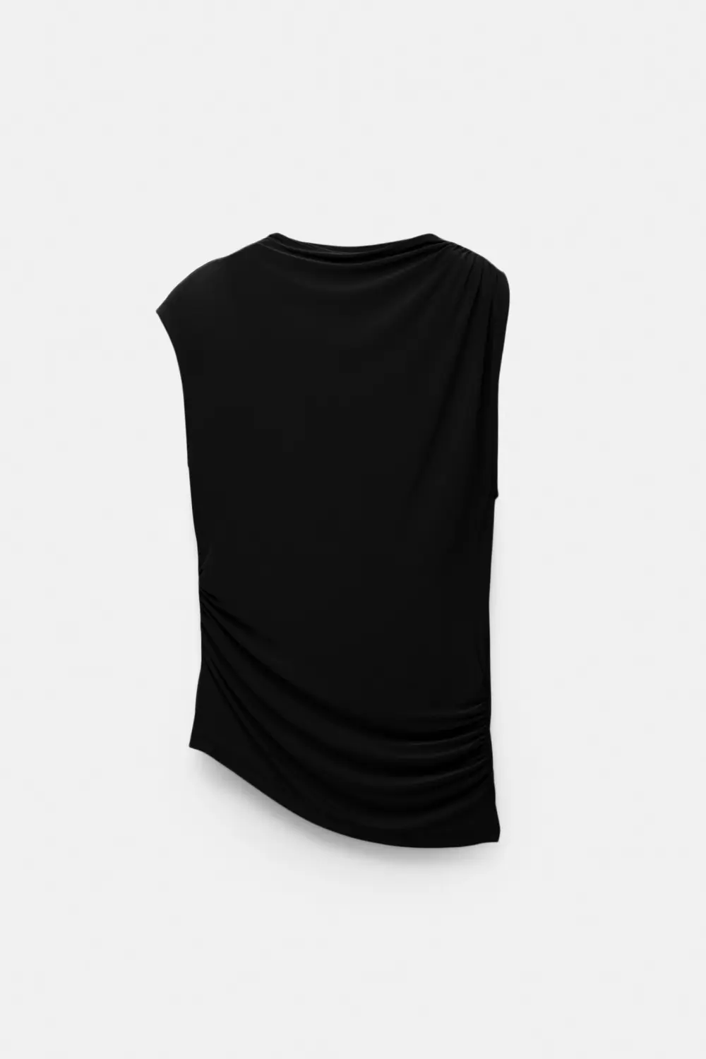Asymmetric gathered T-shirt