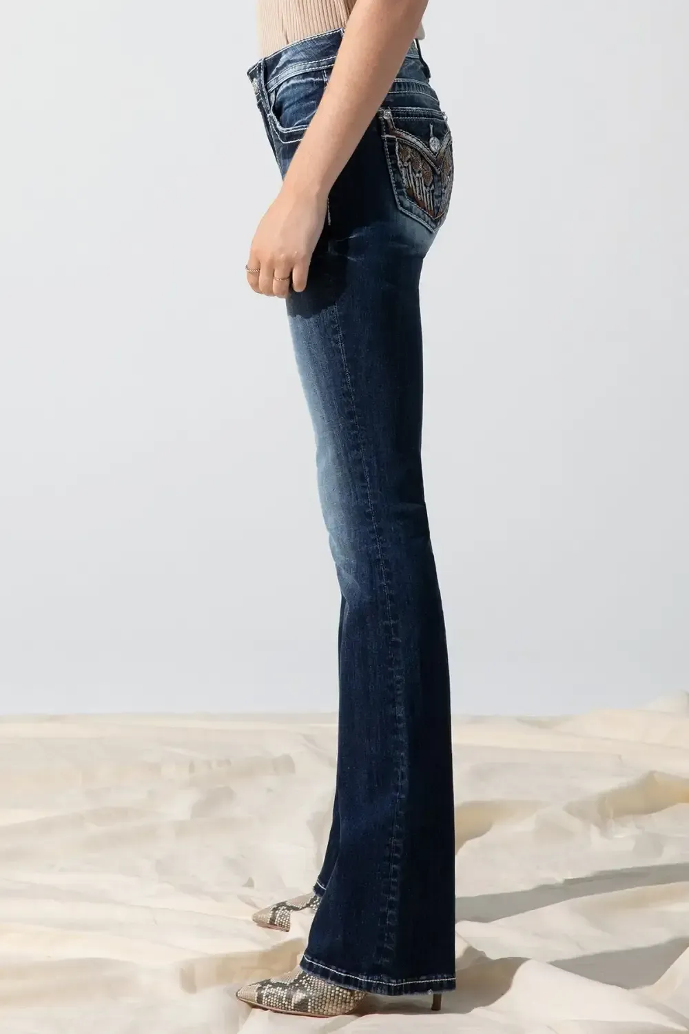 Ombre Wing Bootcut Jeans