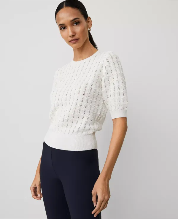 Wavy Stitch Wedge Sweater