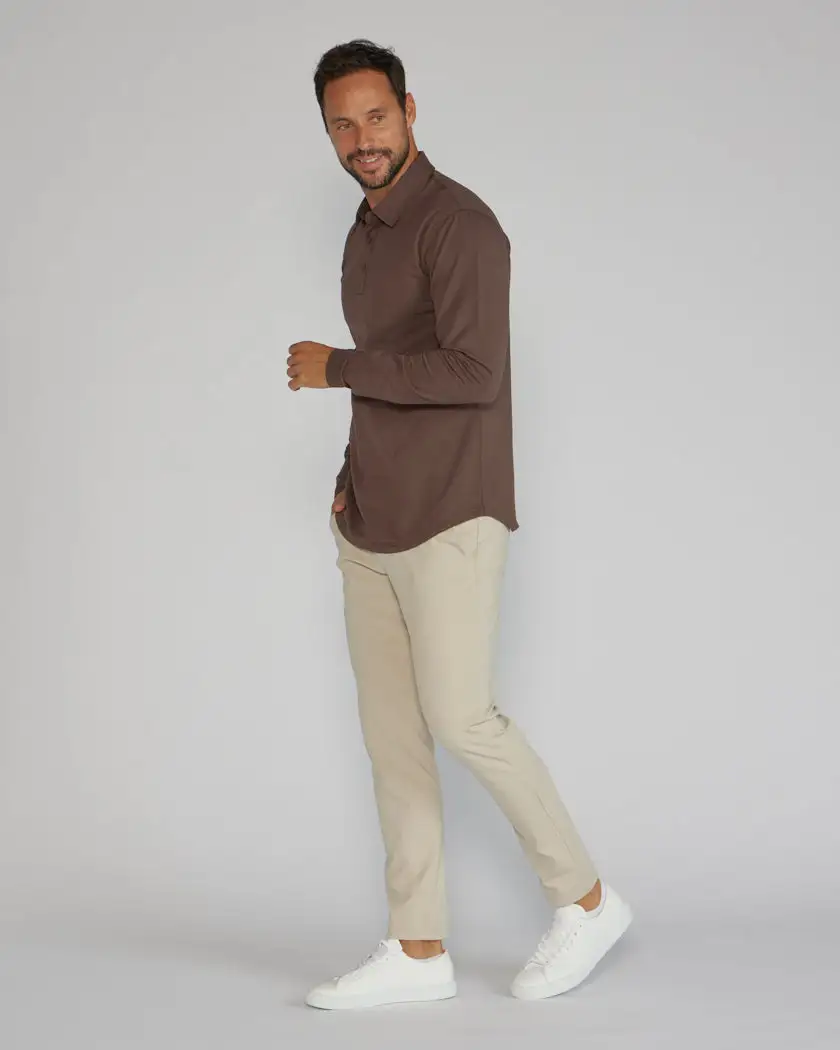 Drop-Cut Long Sleeve: Lux Polo