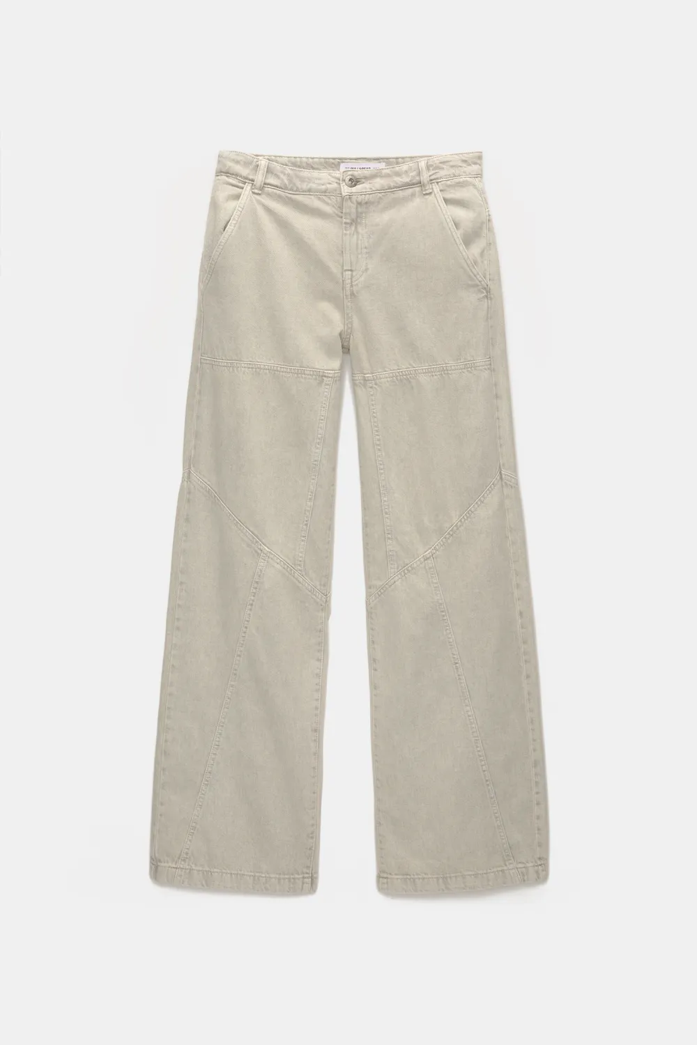 Jeans wide leg costuras marcadas