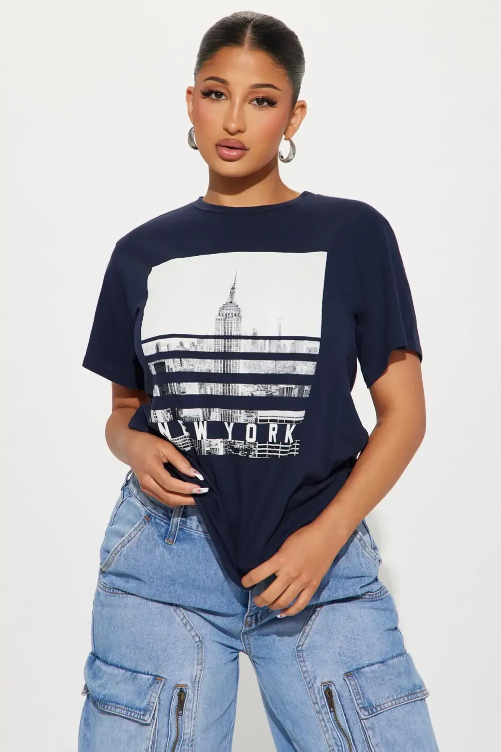The Big City Short Sleeve Top - Navy