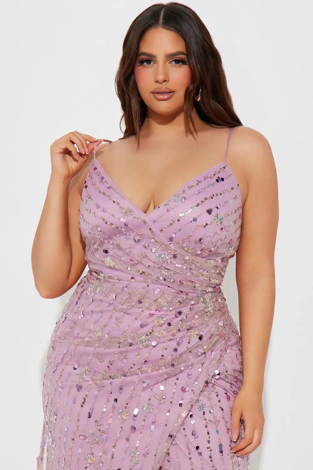 Lucky Girl Sequin Maxi Dress - Mauve