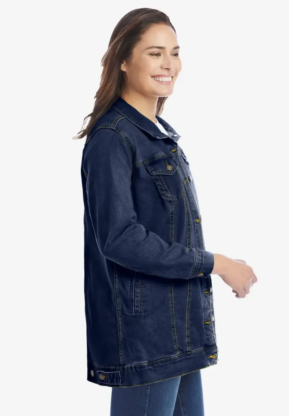 Long Stretch Denim Jacket