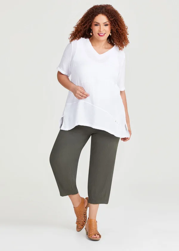 Stretch Linen Mia Crop Pant