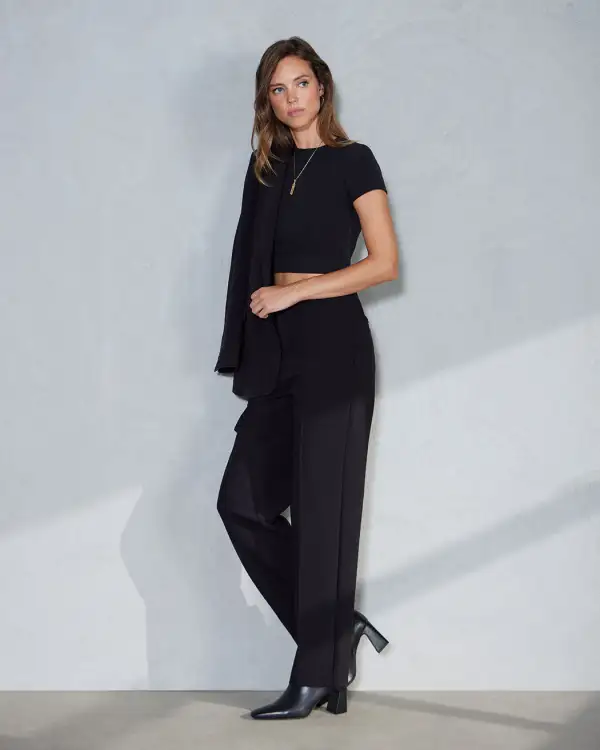Midtown Straight Leg Pintuck Pant