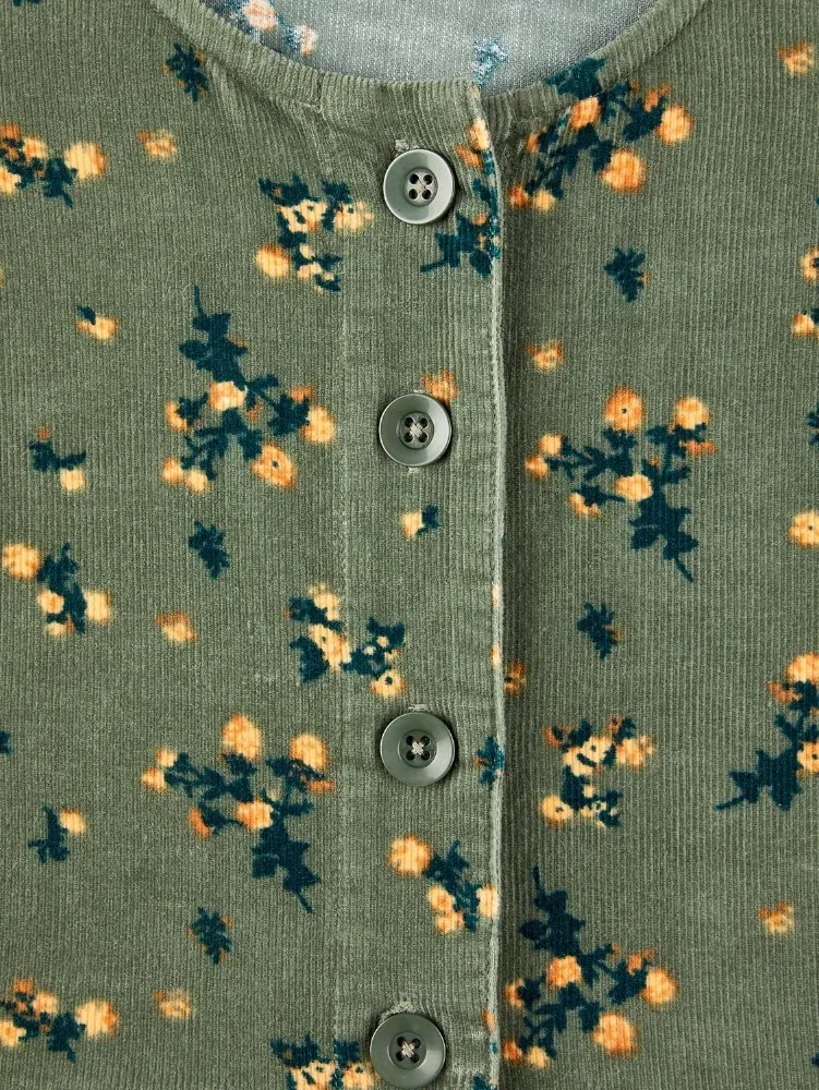 Button-Front Cotton Corduroy Jumper