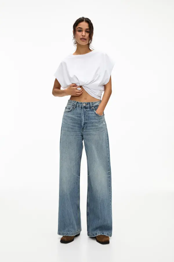 Jeans baggy tiro medio