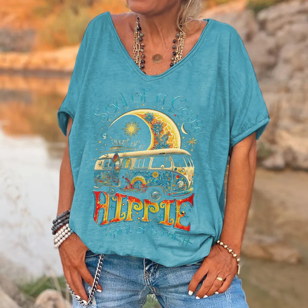 Soul Of A Gypsy Hippie Print Women's T-shirt