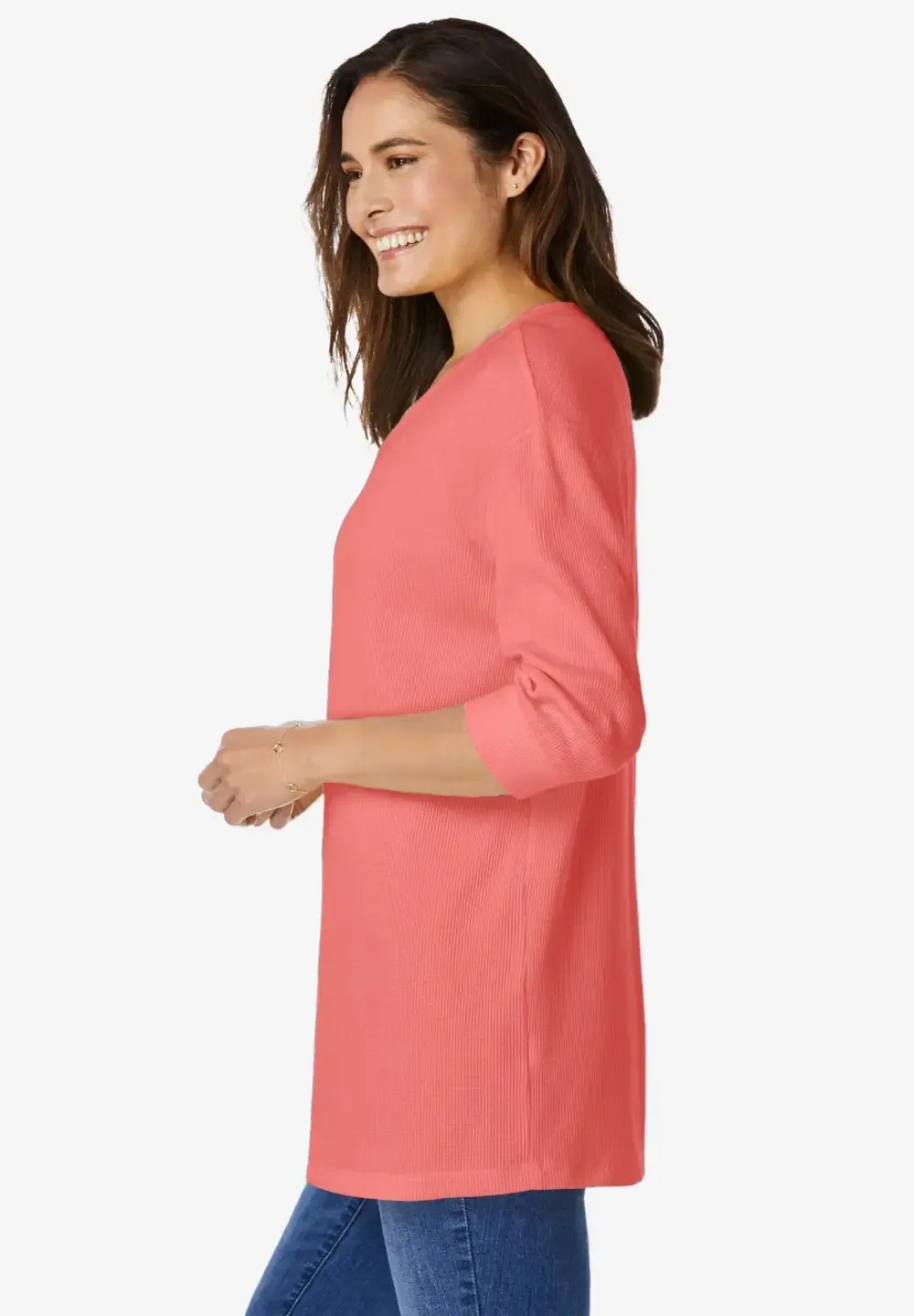 Three-Quarter Sleeve Thermal Sweatshirt