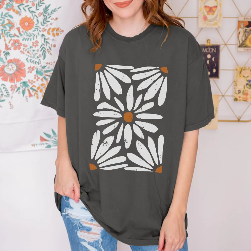 Round Neck Bohemian Print Women's Short Sleeve T-Shirt