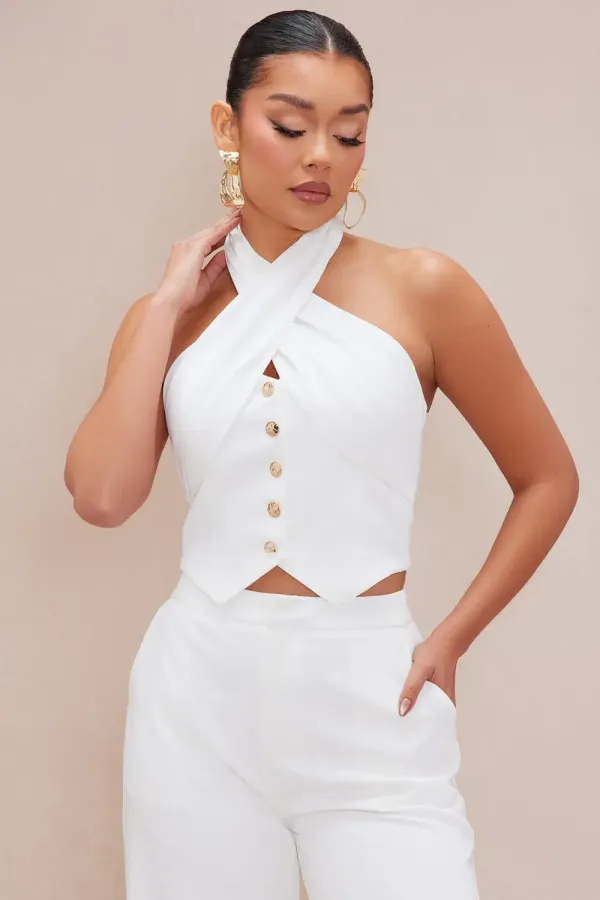 Clarice Wide Leg Pant Set - White/combo