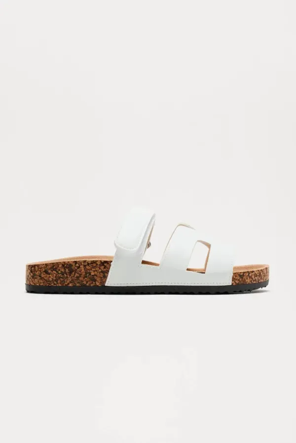 Kindra Cork Sandals - White