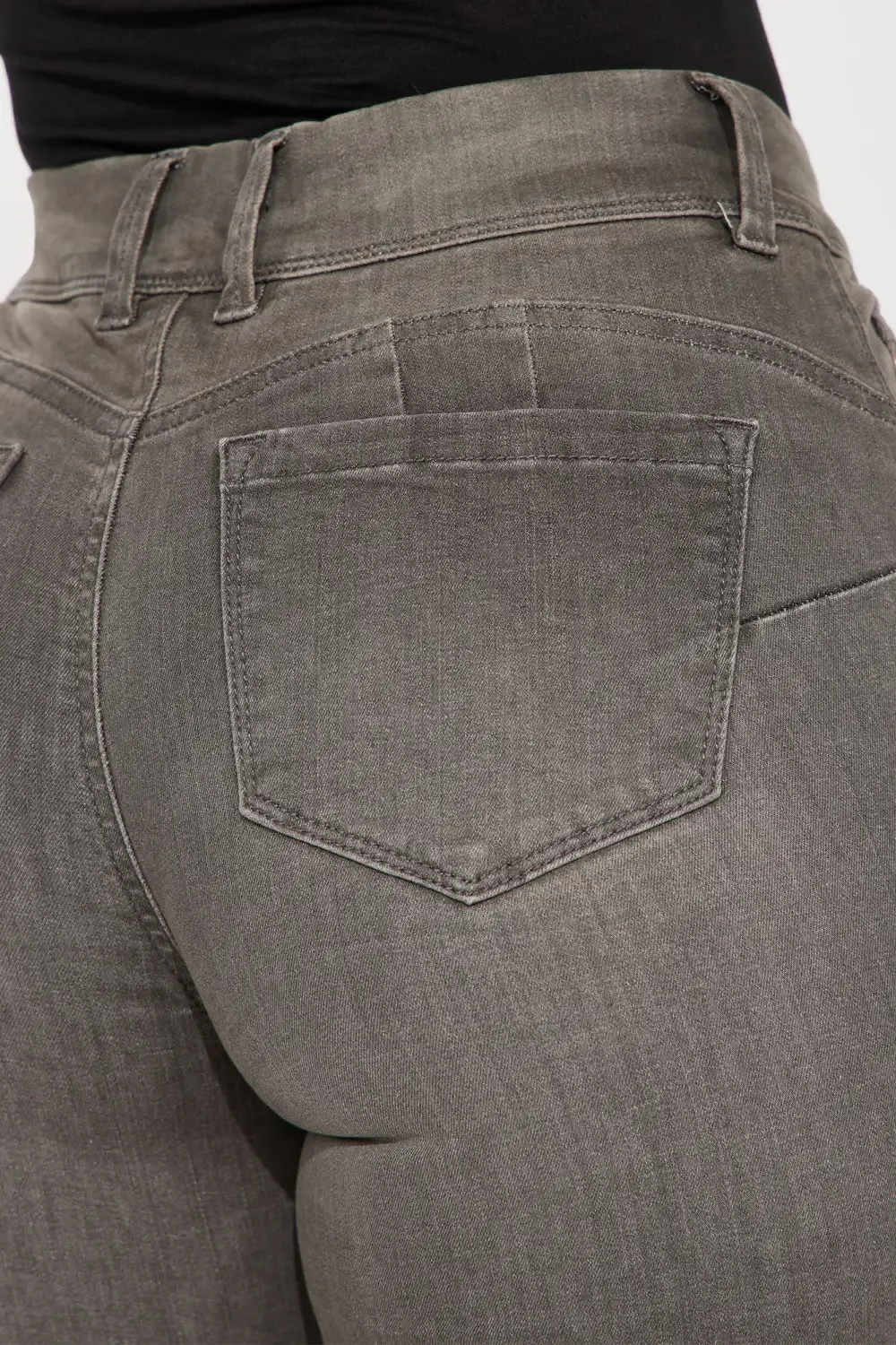 Double Take Booty Lifting Stretch Skinny Jeans - Grey