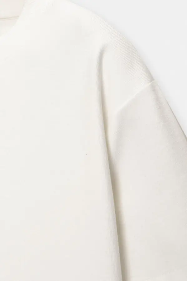 Textured short sleeve sweatshirt
