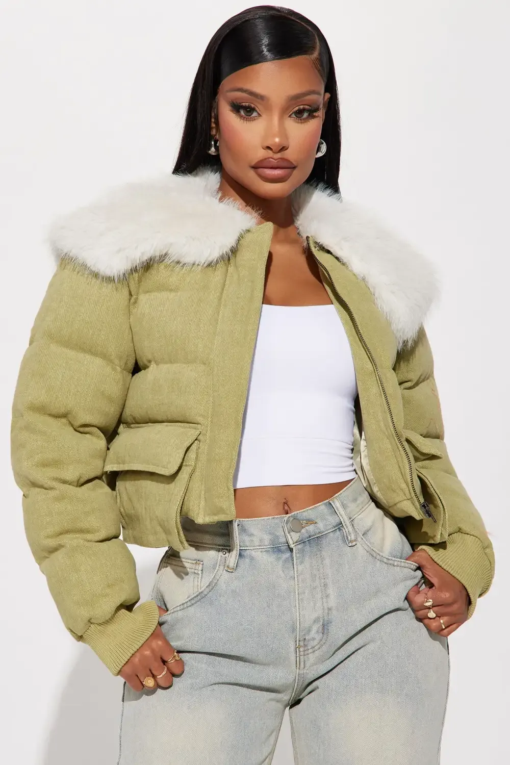 Ella Bomber Jacket - Olive