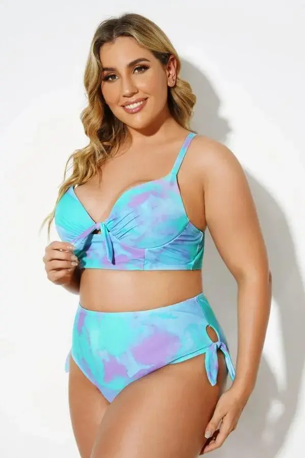Tie Dye Sexy Underwire Bikini Set for Women