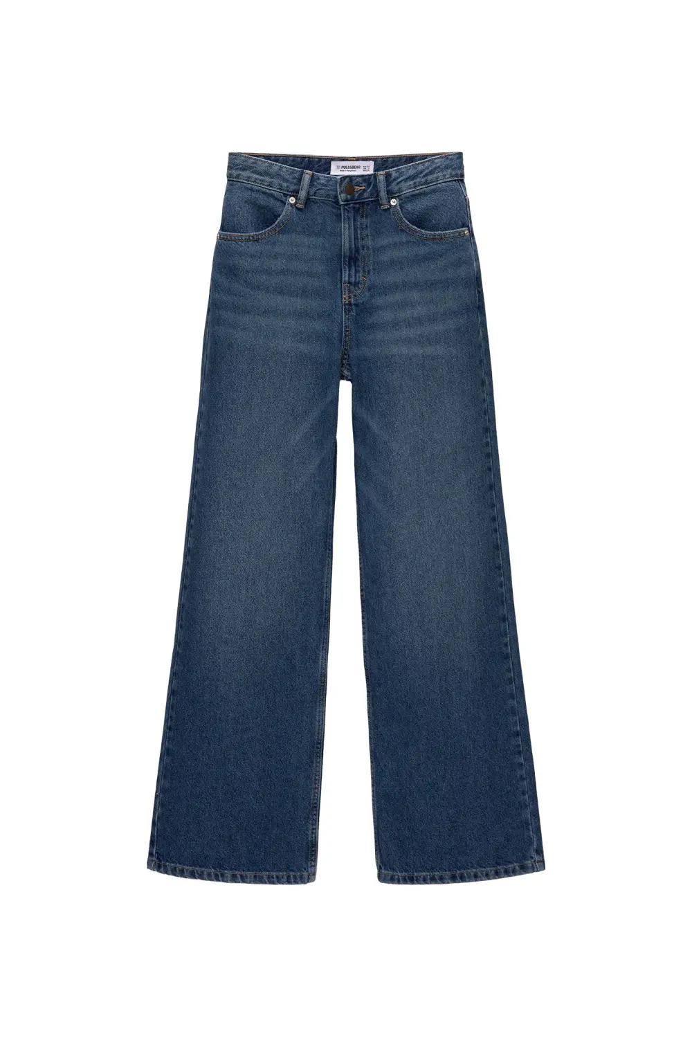 Jeans wide leg tiro alto