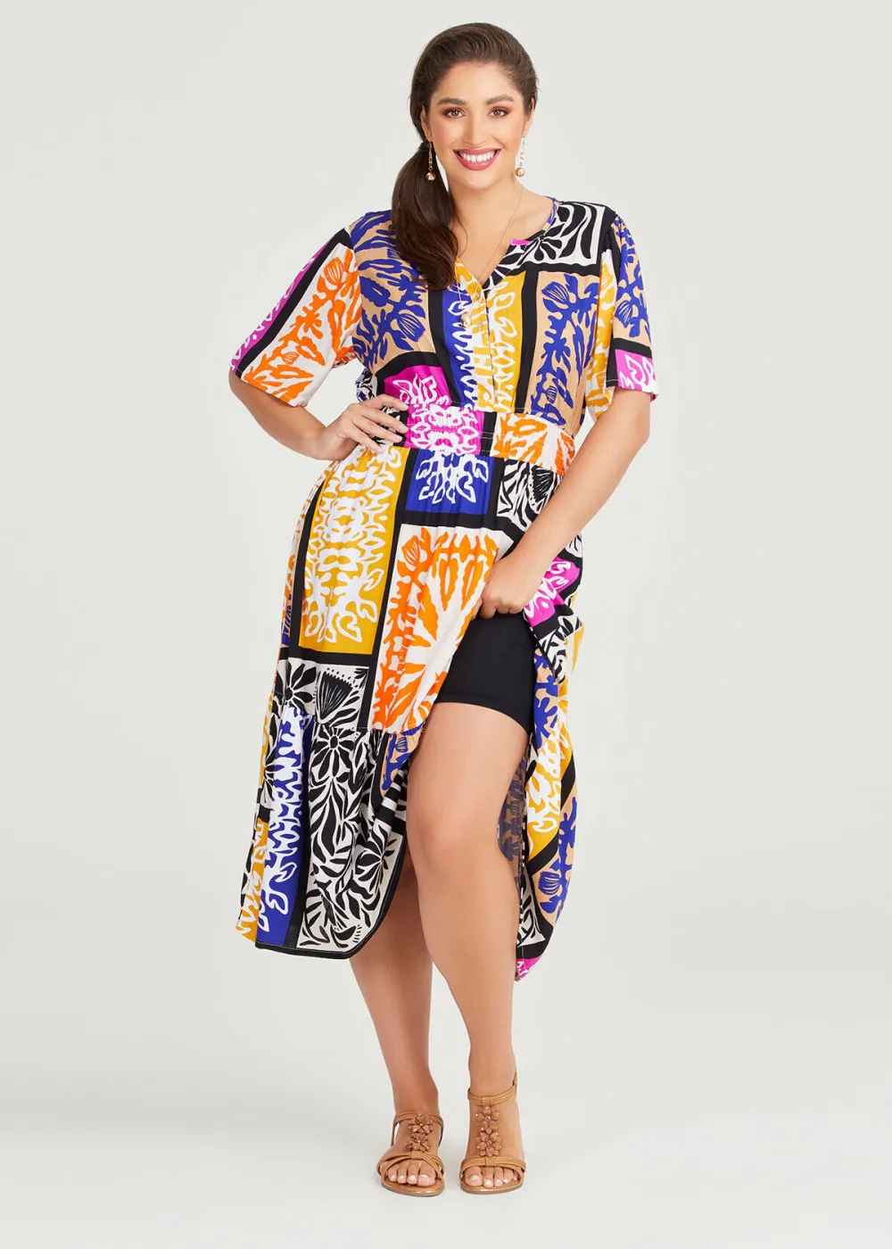 Natural Celeste Tier Dress