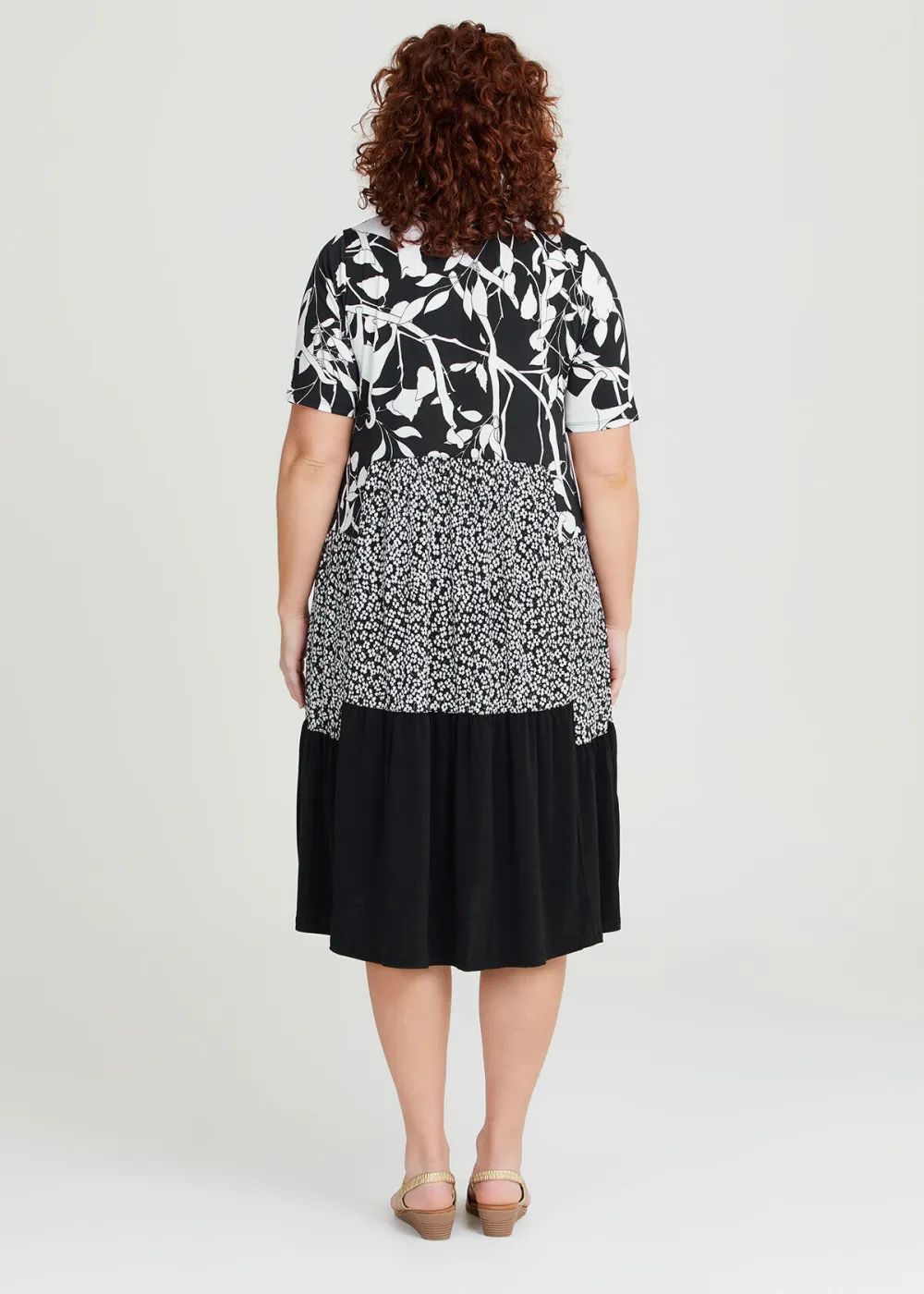 Cat & Floral Tier Dress