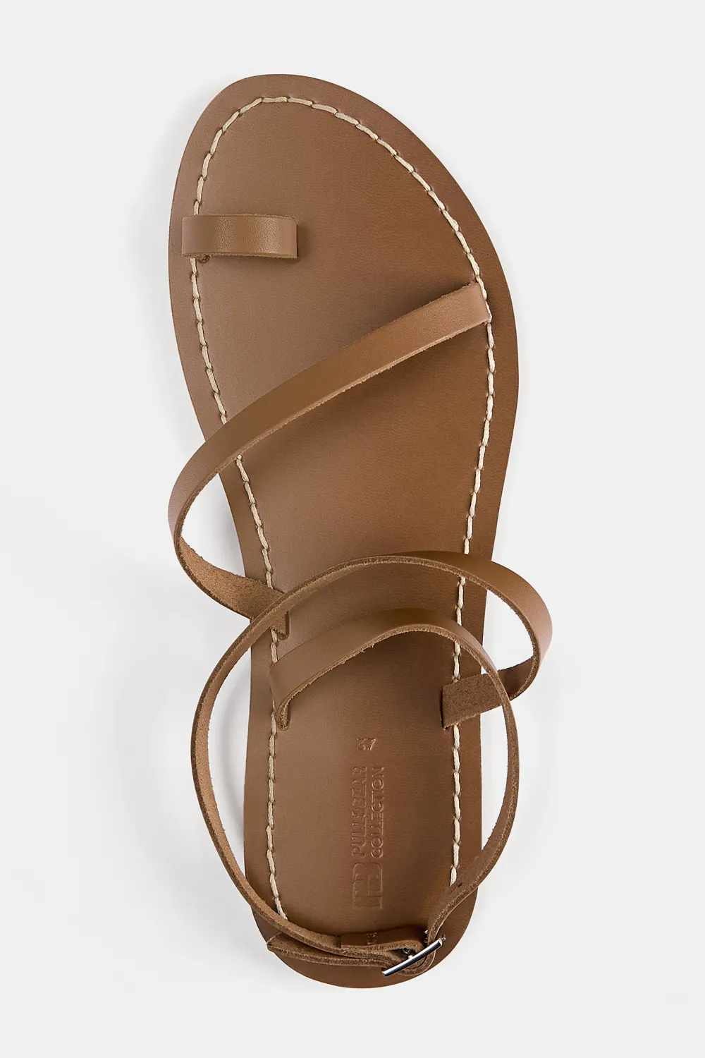 Sandalias planas piel