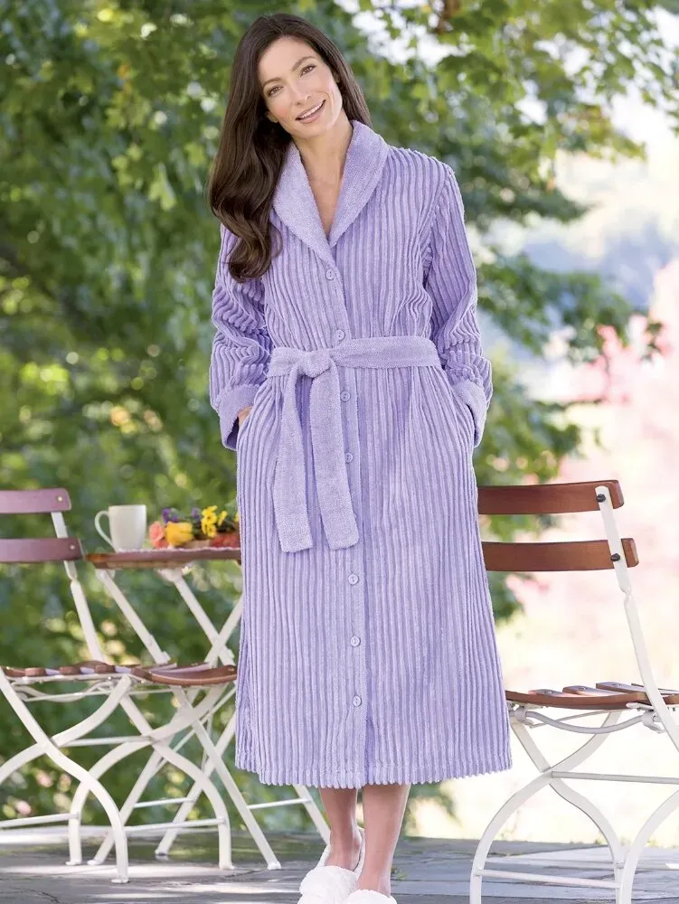 Women's Shawl Collar Chenille Robe