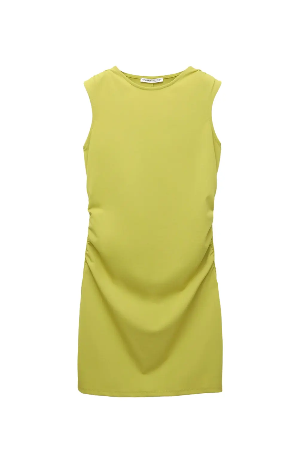 Vestido corto manga sisa frunces