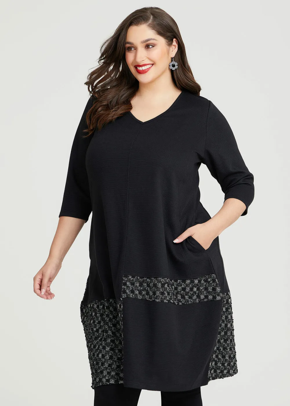 Check Detail Bubble Dress
