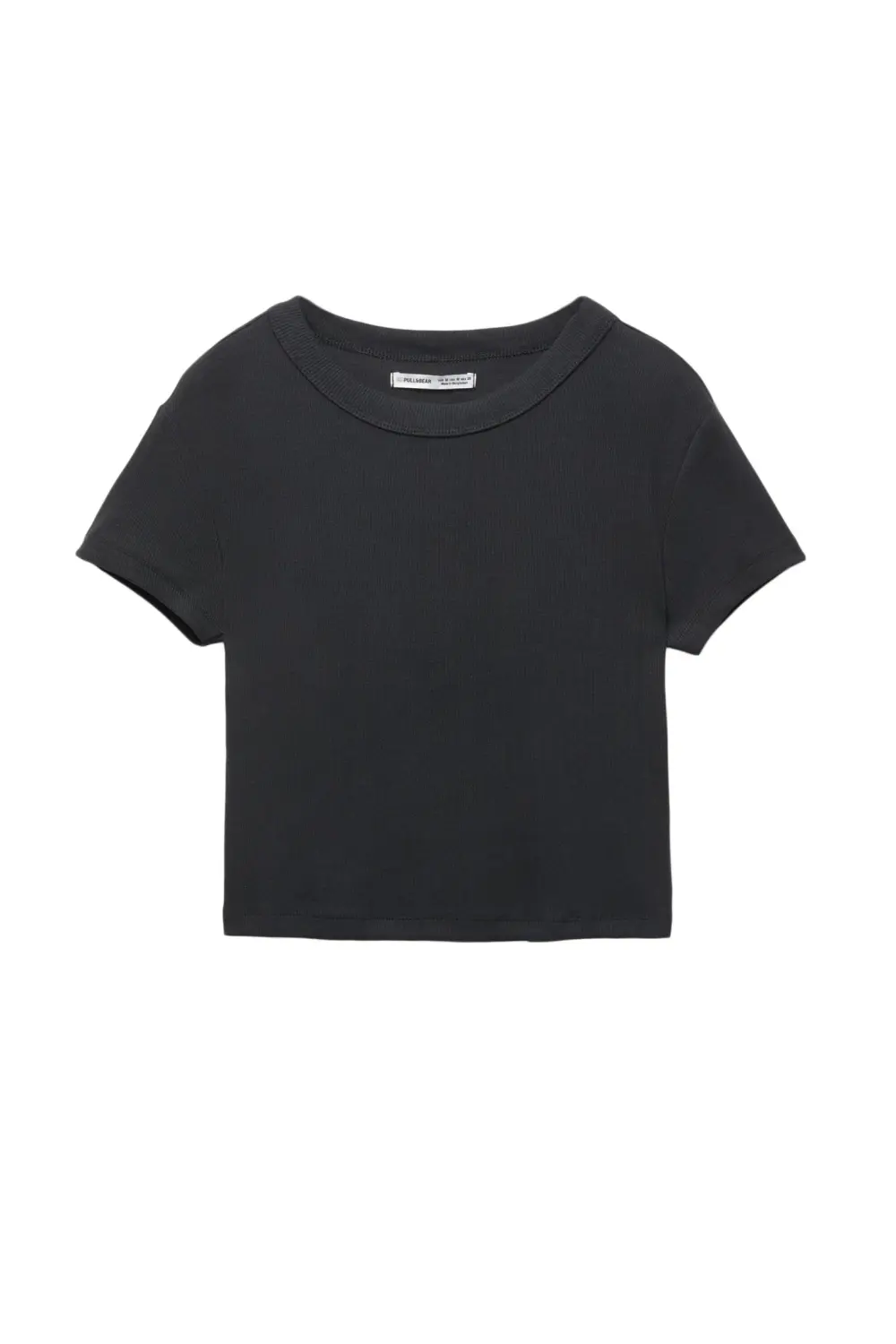 Camiseta cropped canalé