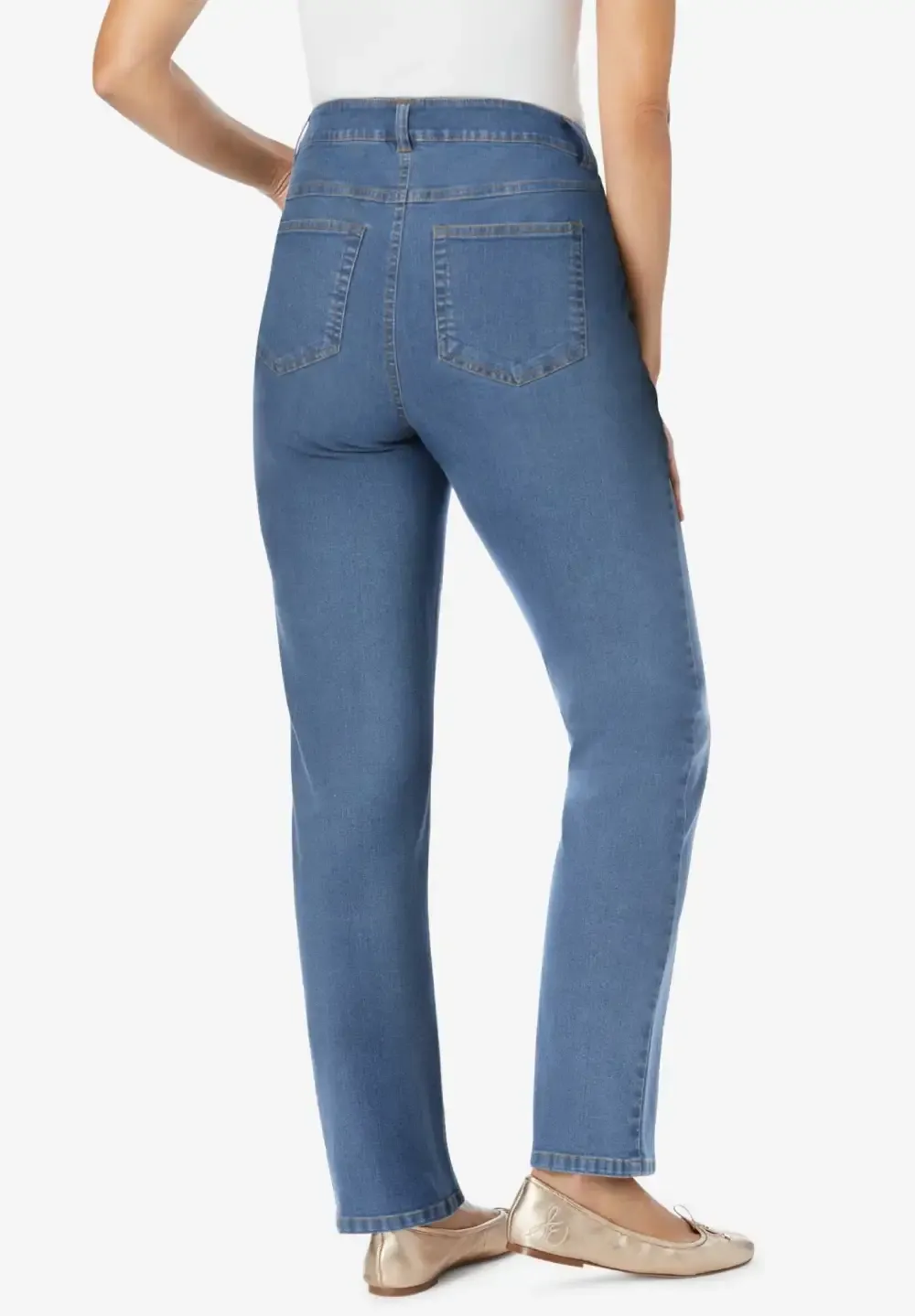 Straight-Leg Stretch Denim Jean