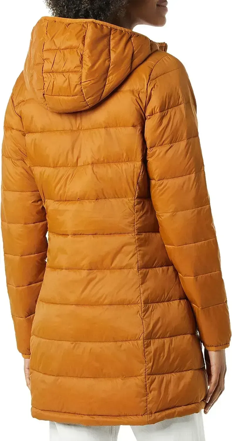 Women's Lightweight Water-Resistant Hooded Puffer Coat (Available in Plus Size)