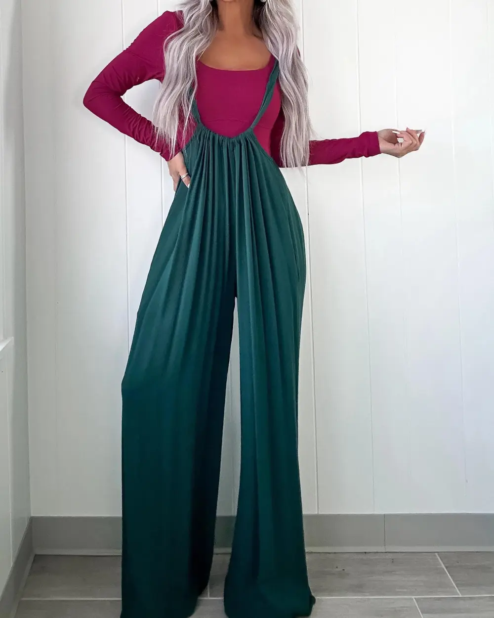 Green Suspender Jumpsuit