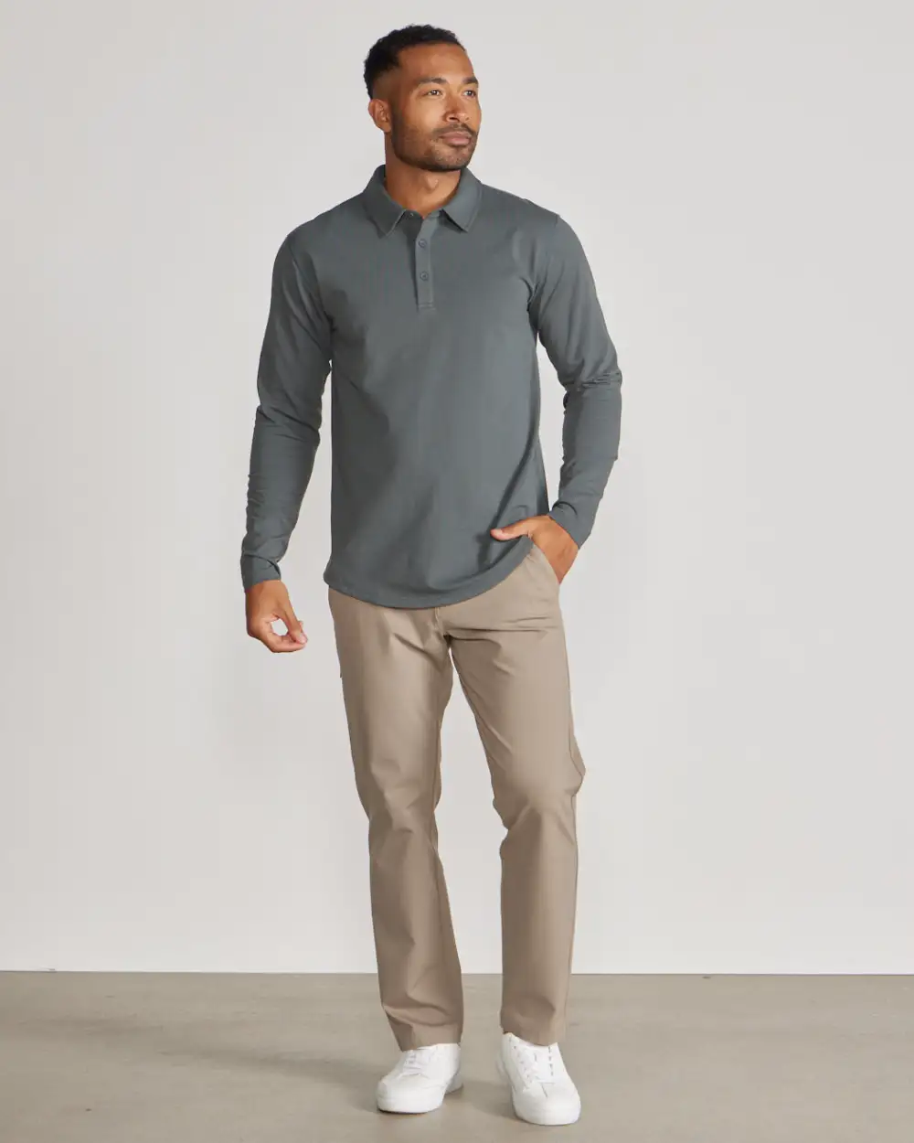 Drop-Cut Long Sleeve: Lux Polo
