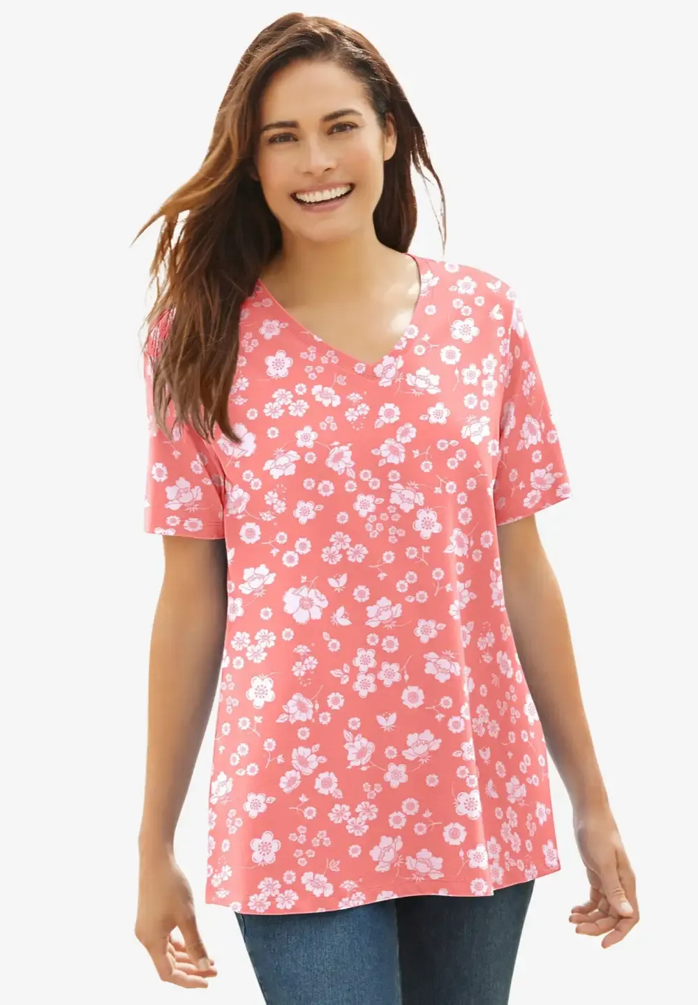 Perfect Short-Sleeve V-Neck Tee