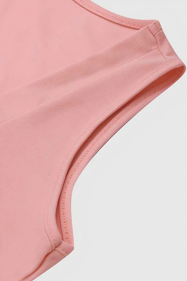 Solid Pleated Square Neck Tank Top