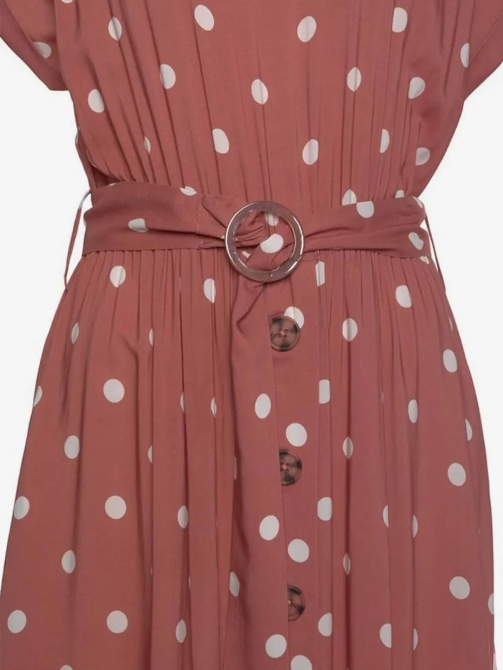PolkaDot Crew Neck Casual Style Dress