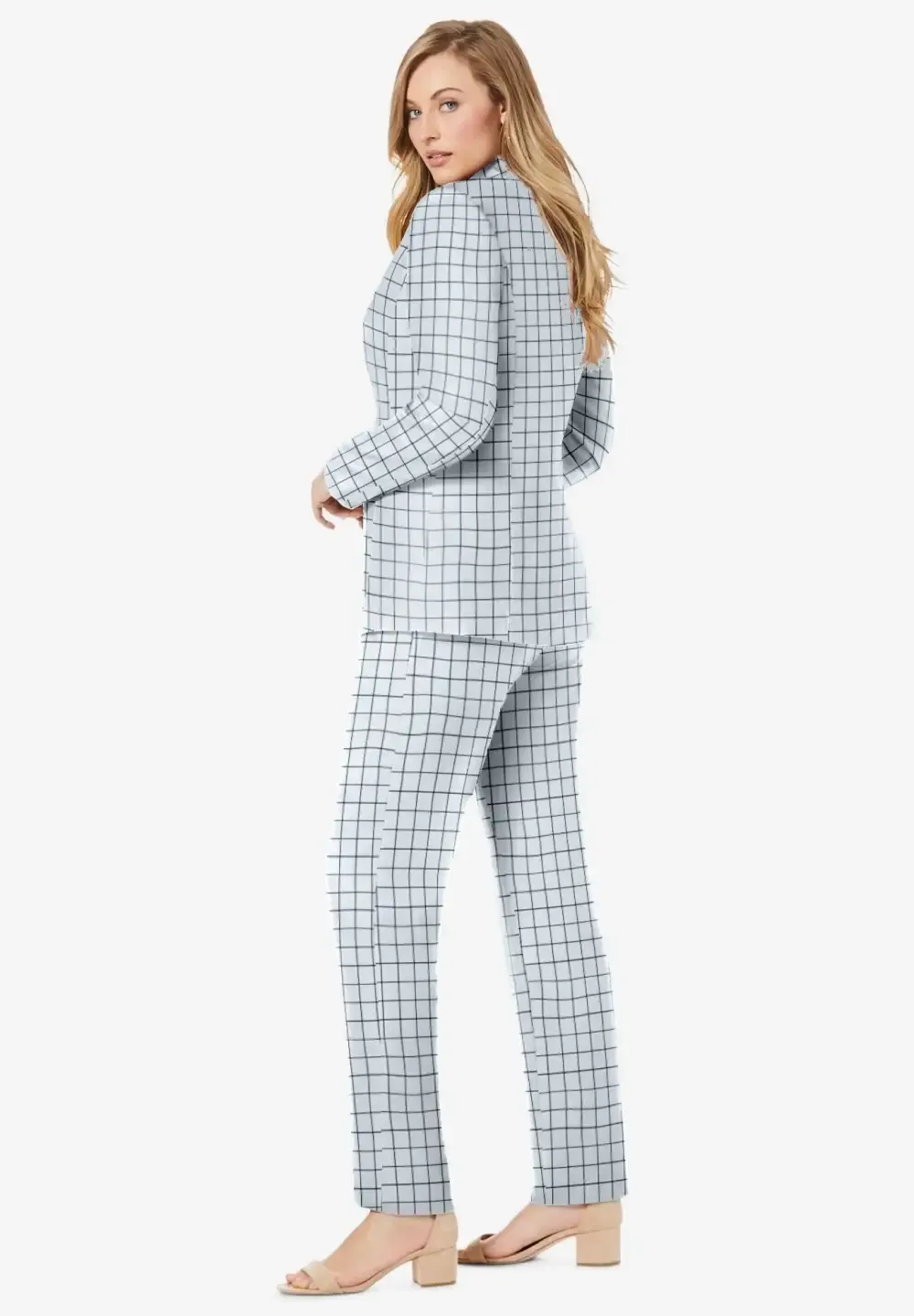 2-Piece Stretch Crepe Single-Breasted Pantsuit