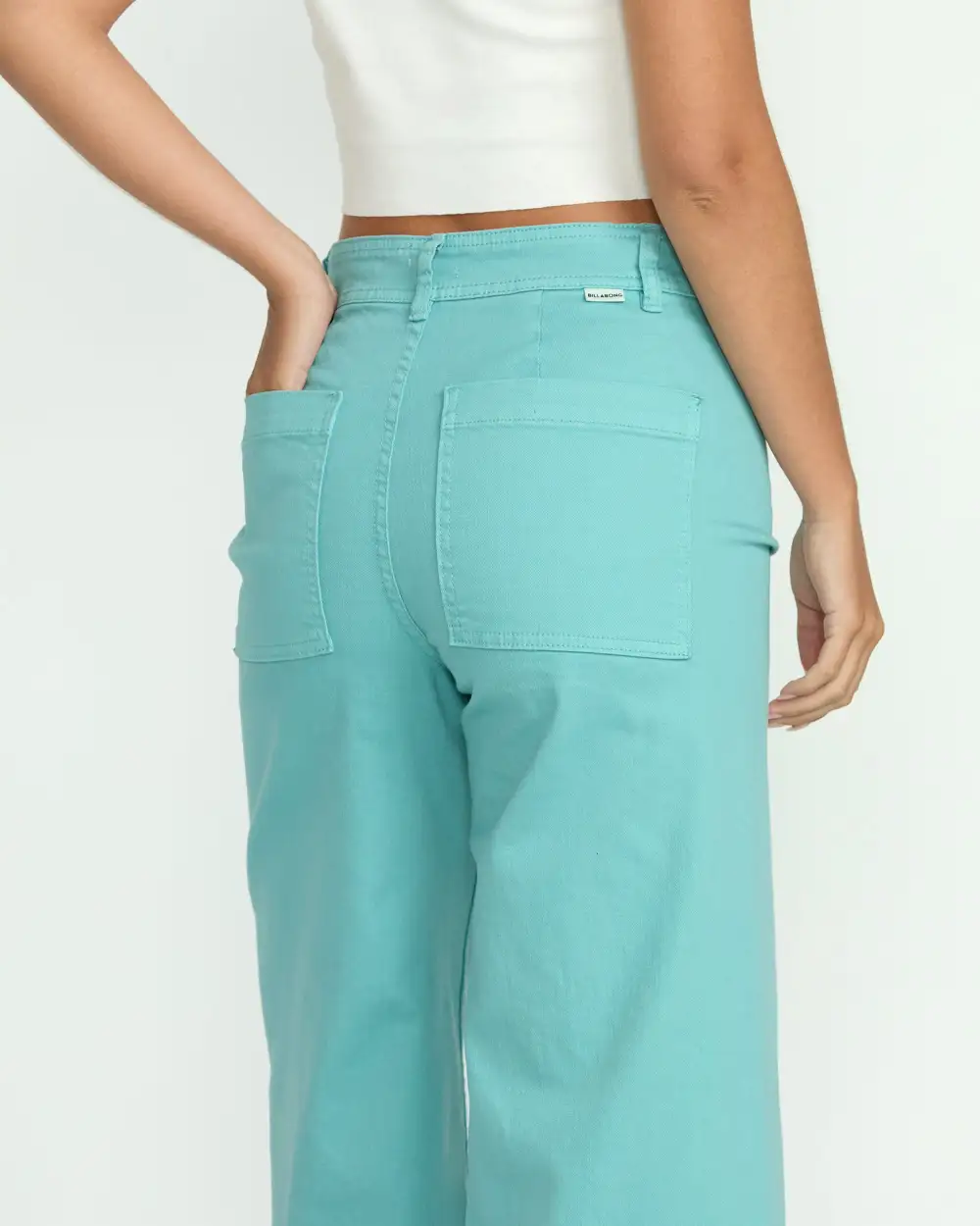 Free Fall High-Waist Pants - Misty Blue