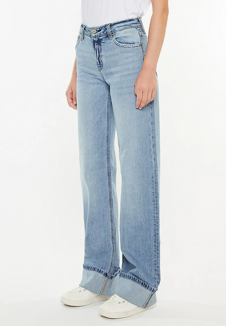 KanCan High Rise Cuffed Wide Leg Jean