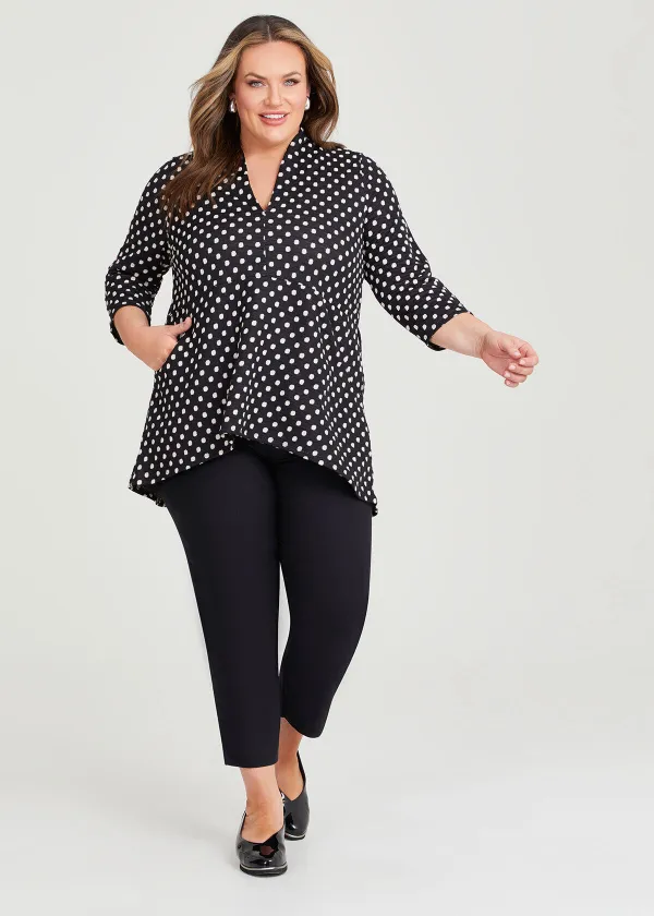 Button Detail Jacquard Top