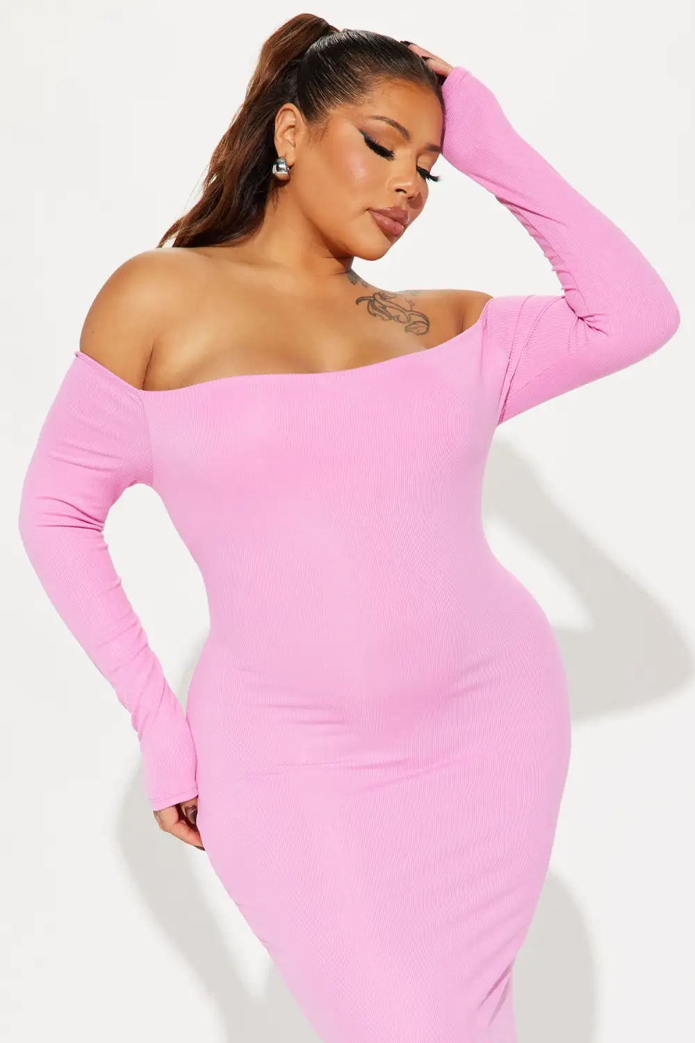 Becky Ribbed Maxi Dress - Pink