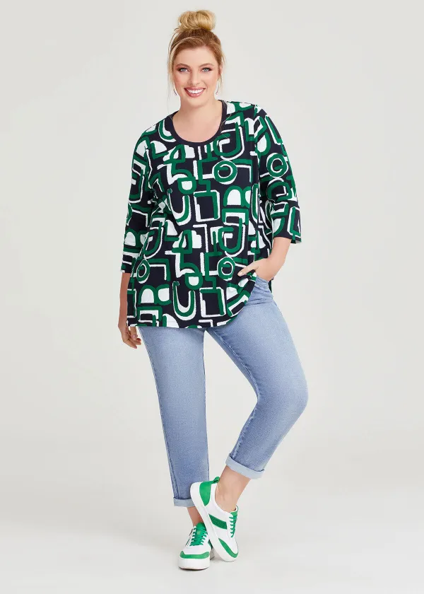 Cotton Textured Abstract Top