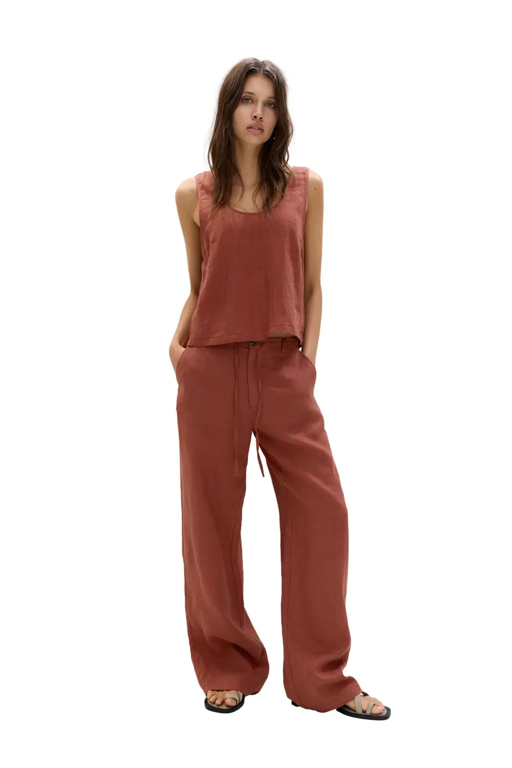 Flowing 100% linen top