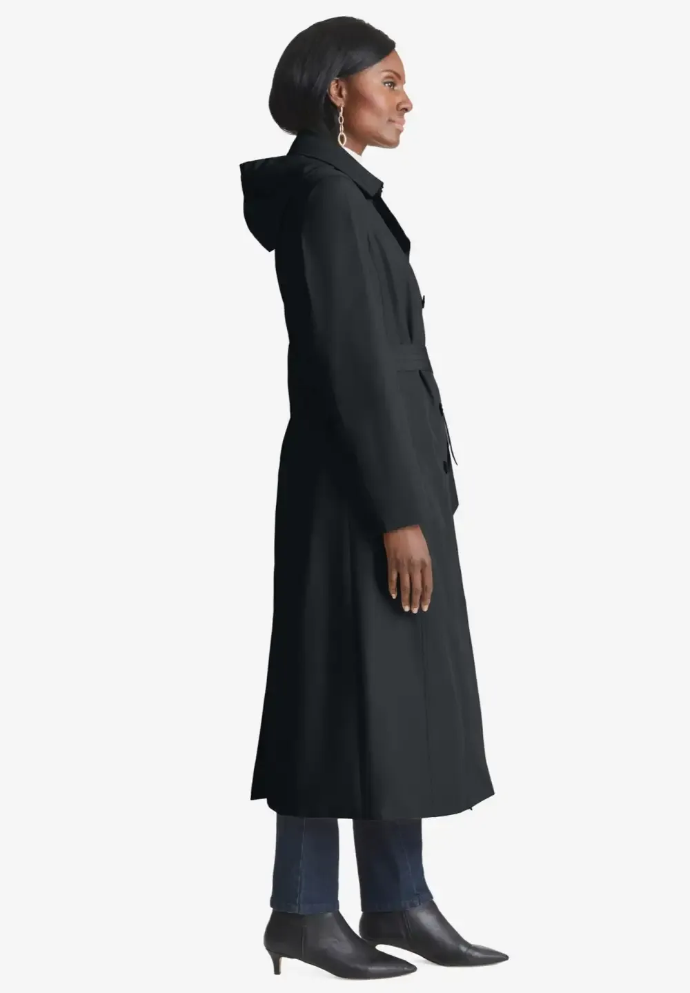 Double Breasted Long Trench Raincoat