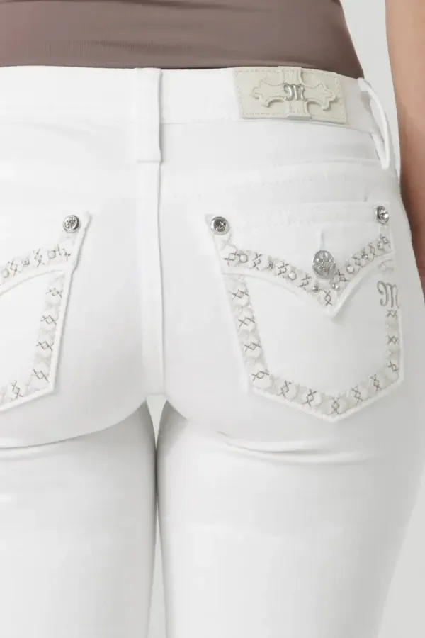 Aspen White Stitch Bootcut Jeans