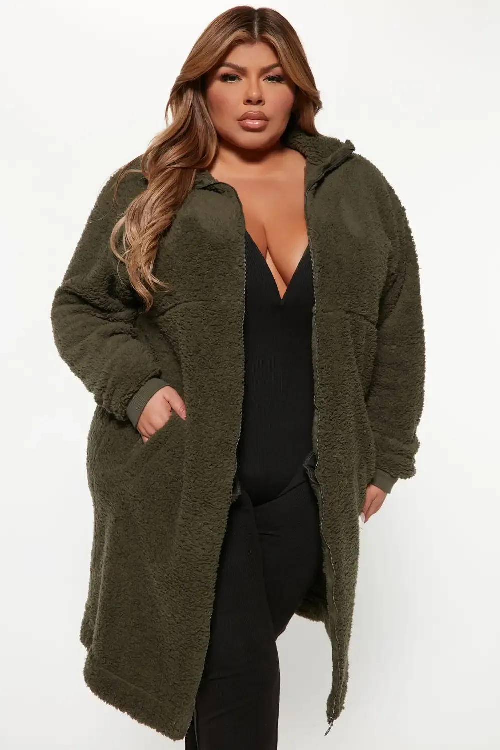 Cabin Stay Sherpa Jacket - Olive